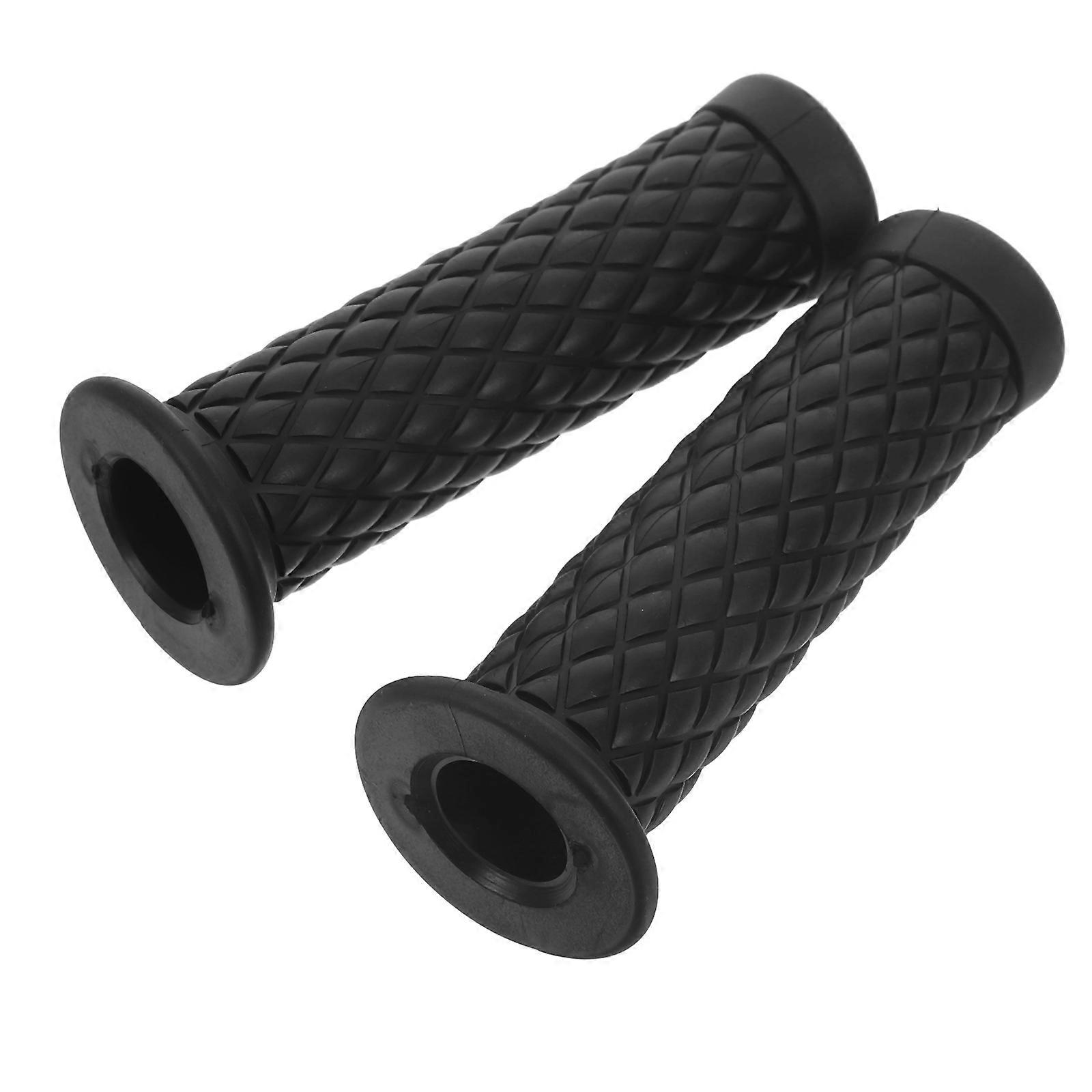 Handlebar Grip Comfortable Grip Diamond Tail Design Black 12.50X5X5CM 2Pcs For Motorcycle Riding