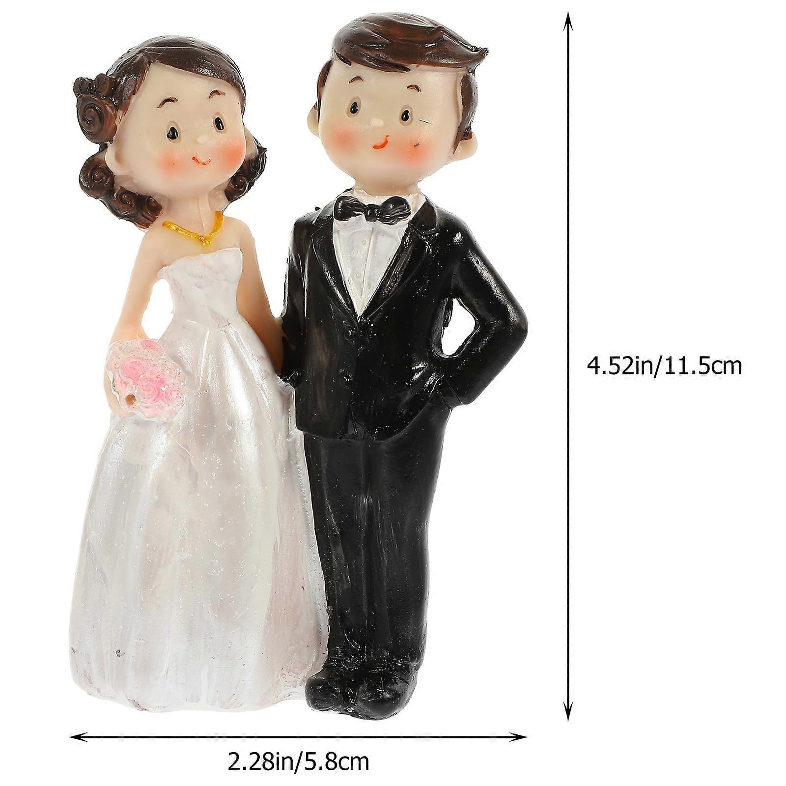 Decorative Couple Doll Wedding Accessory for Tabletop Use 2Pcs Set