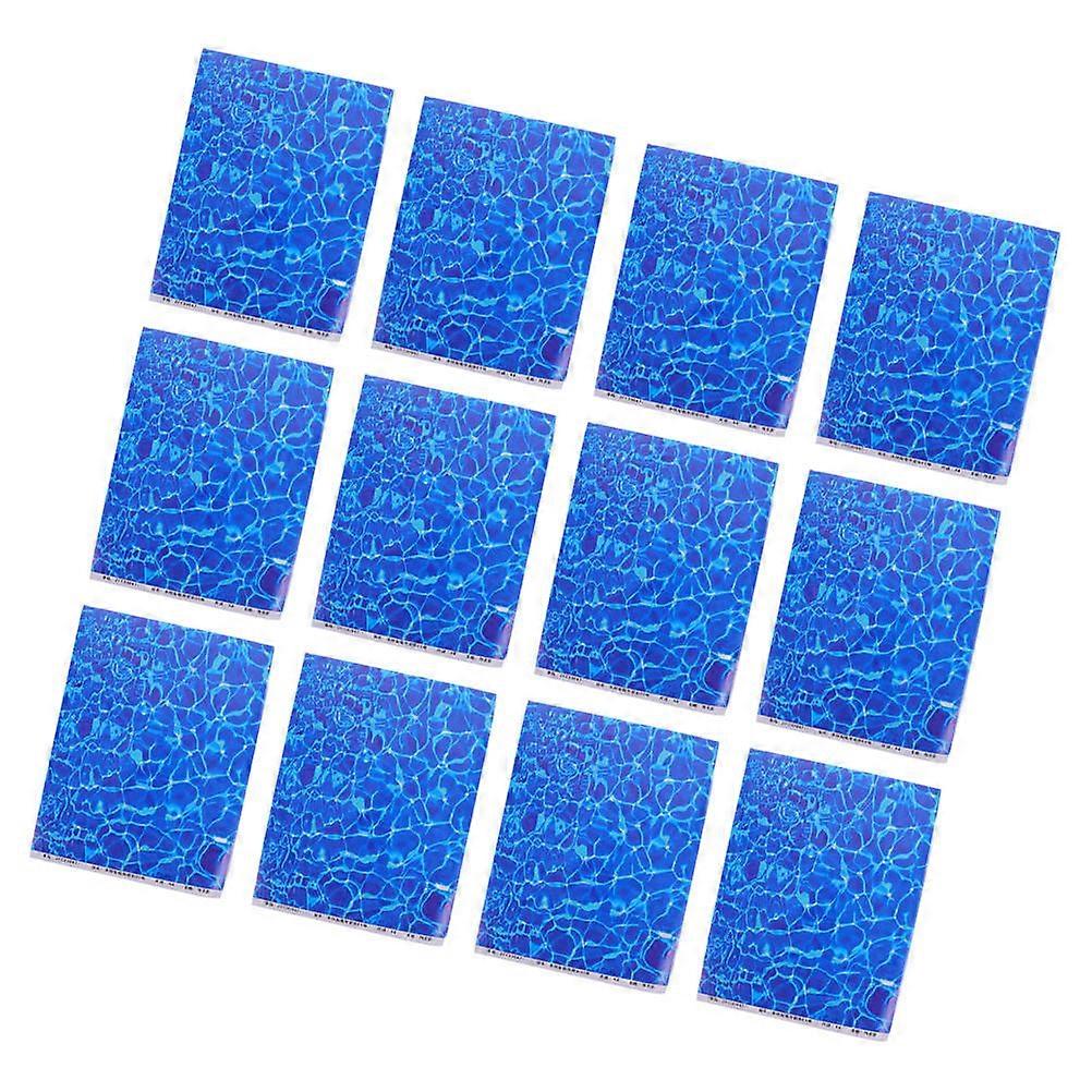Water Photo Backdrop Ocean Texture Scrapbook Paper for Blackboard Decoration Blue Self Adhesive 12Pcs