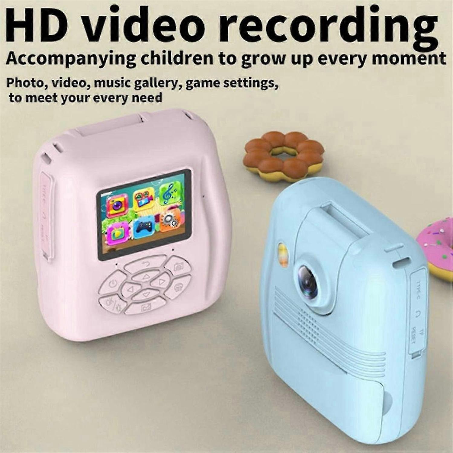 Flip Lens Kids Portable Printer Thermal Paper Stickers Paper Mini Printers Multi-Function Digital Sm