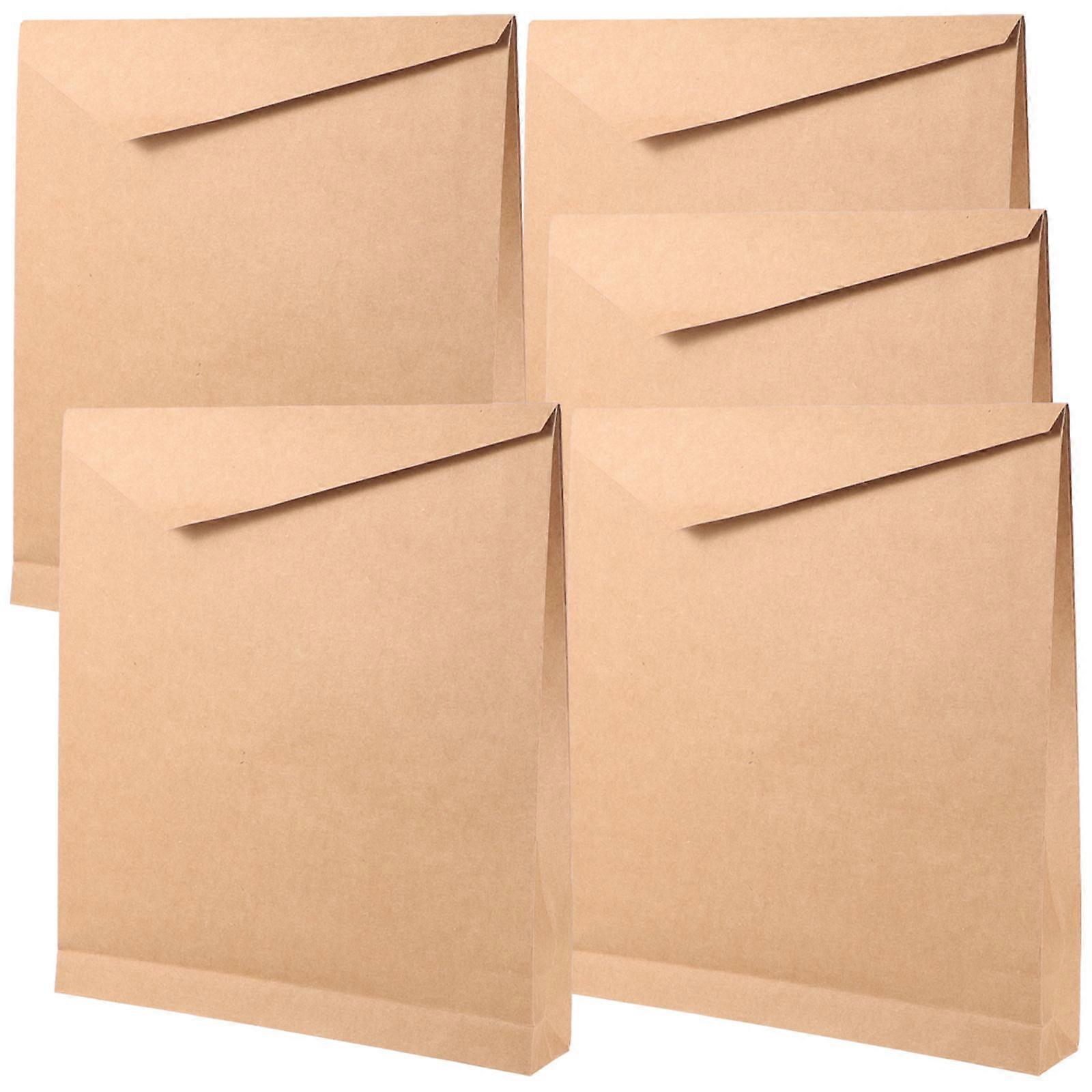 Kraft Paper Bags Light Brown for Packaging 5Pcs with Hook and Loop Fastener