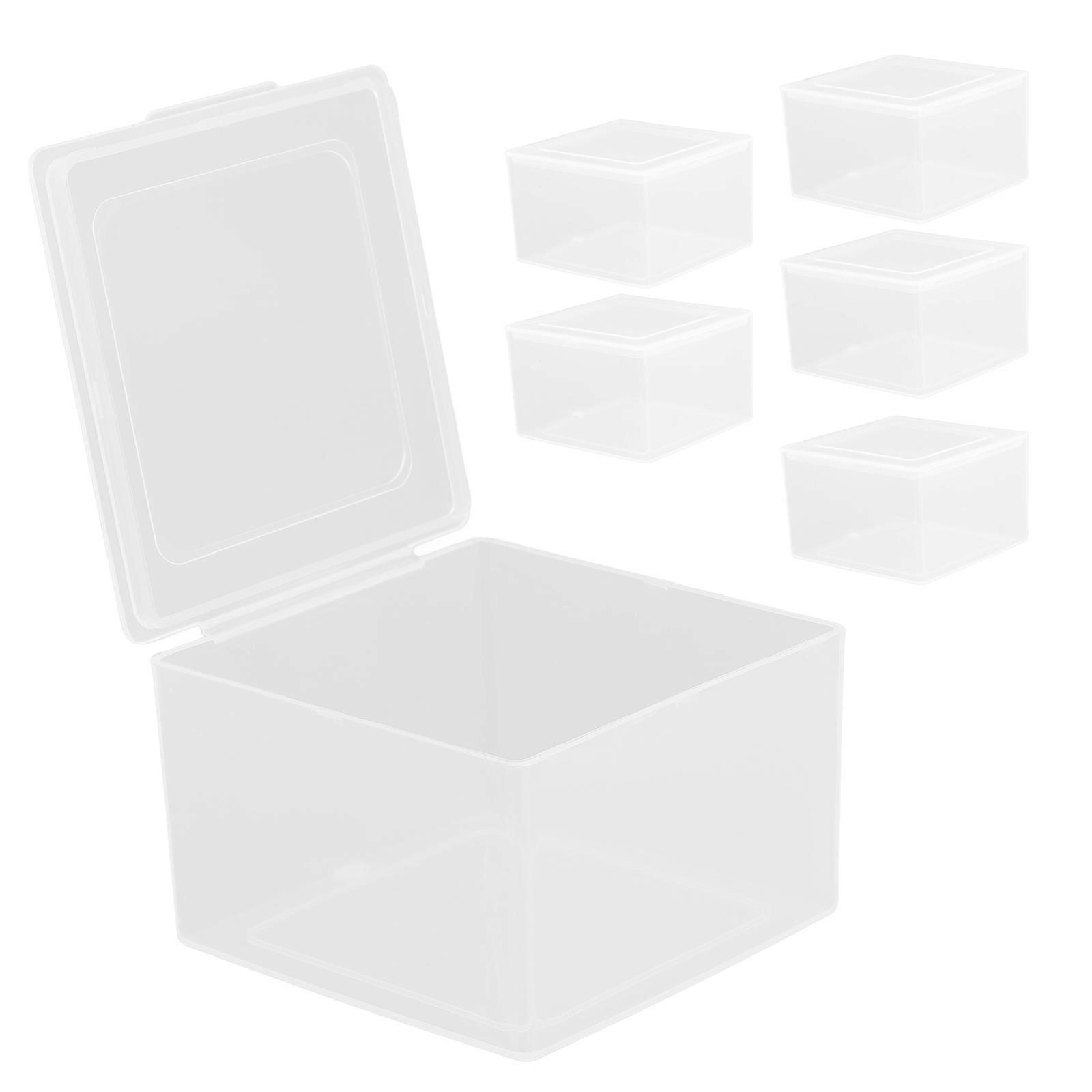 Rectangular Mini Plastic Case Storage Containers for Small Items Crafts Jewelry Hardware Transparent Pp Material Storage 6Pcs