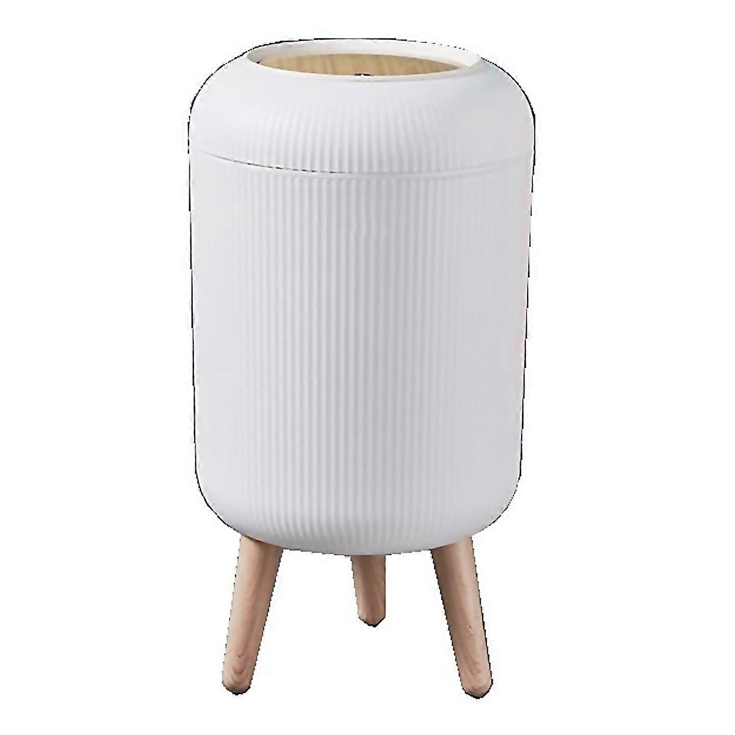 For Highlegged Wood Grain Trash Can Plastic Dustbin