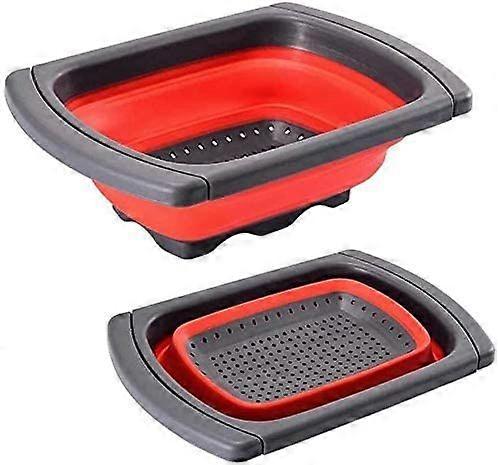 folding colander with retractable handle