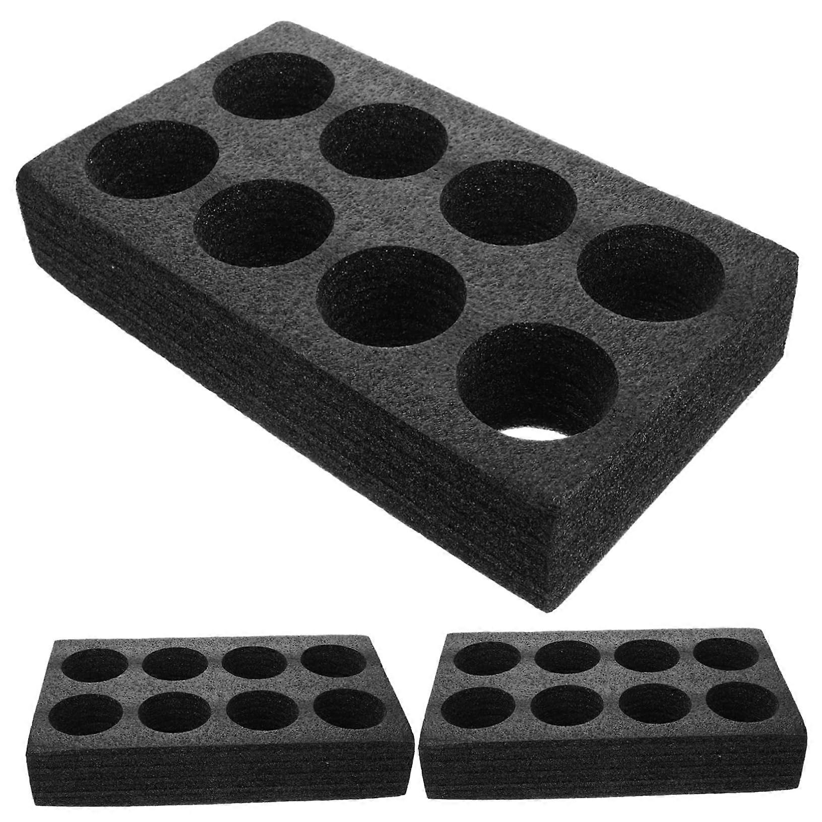 Takeout Cup Tray 3 Piece Set Black Leak Resistant Multi Cup Trays Food Safe Portable Beverage Carrier For Hot Or Cold Drinks