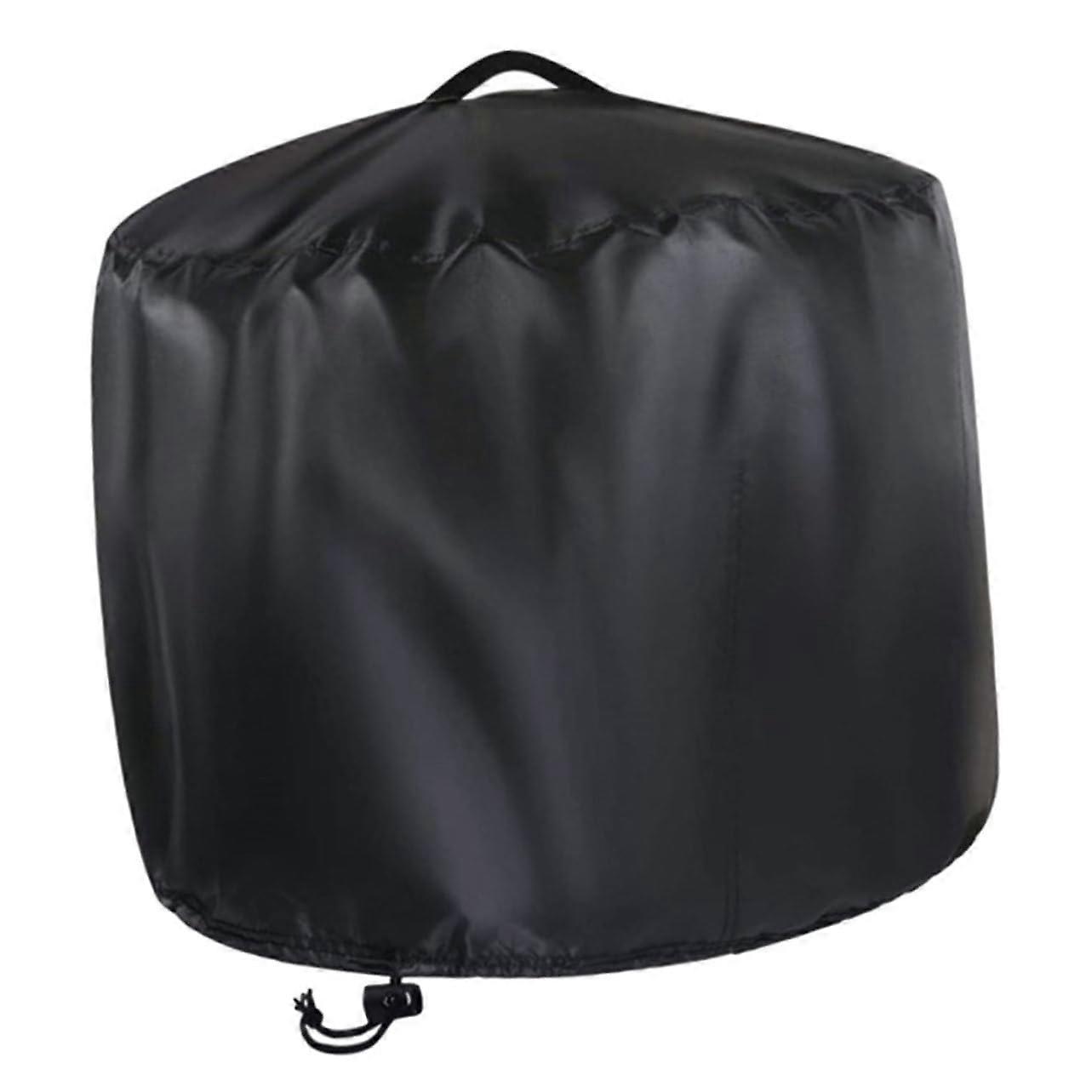 Outdoor BBQ Fire Pit Cover - Round Waterproof Garden Protector with Easy Storage, Durable Material, Rustic Design