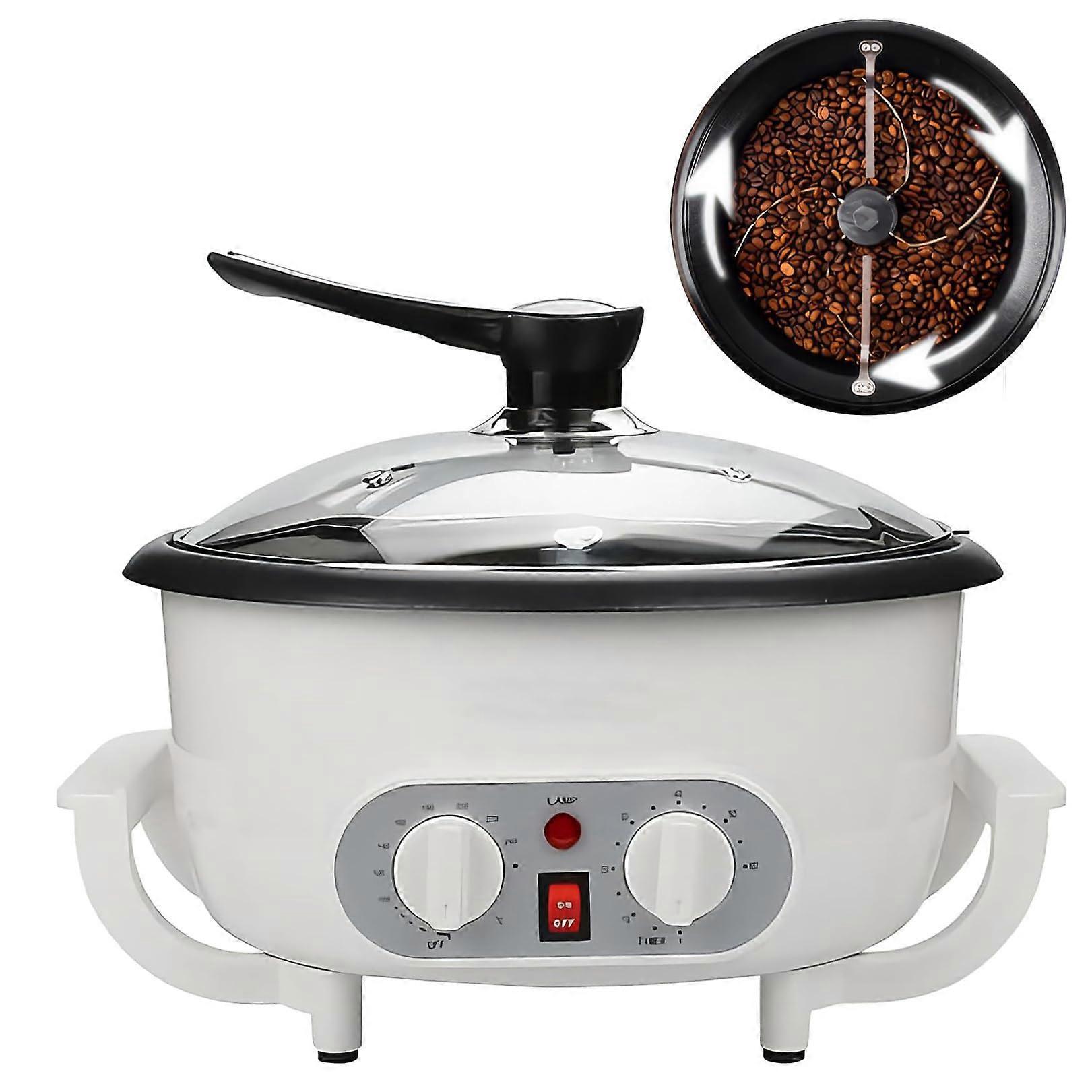 Coffee Bean Roaster White Electric MultiFunction Roaster For Coffee Beans, Peanuts, Popcorn Maker Grain Drying