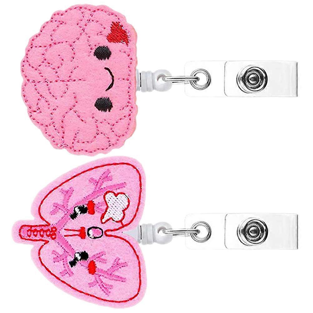 Badge Reel Portable Retractable Badge Buckle for 2Pcs Stretchable Clip