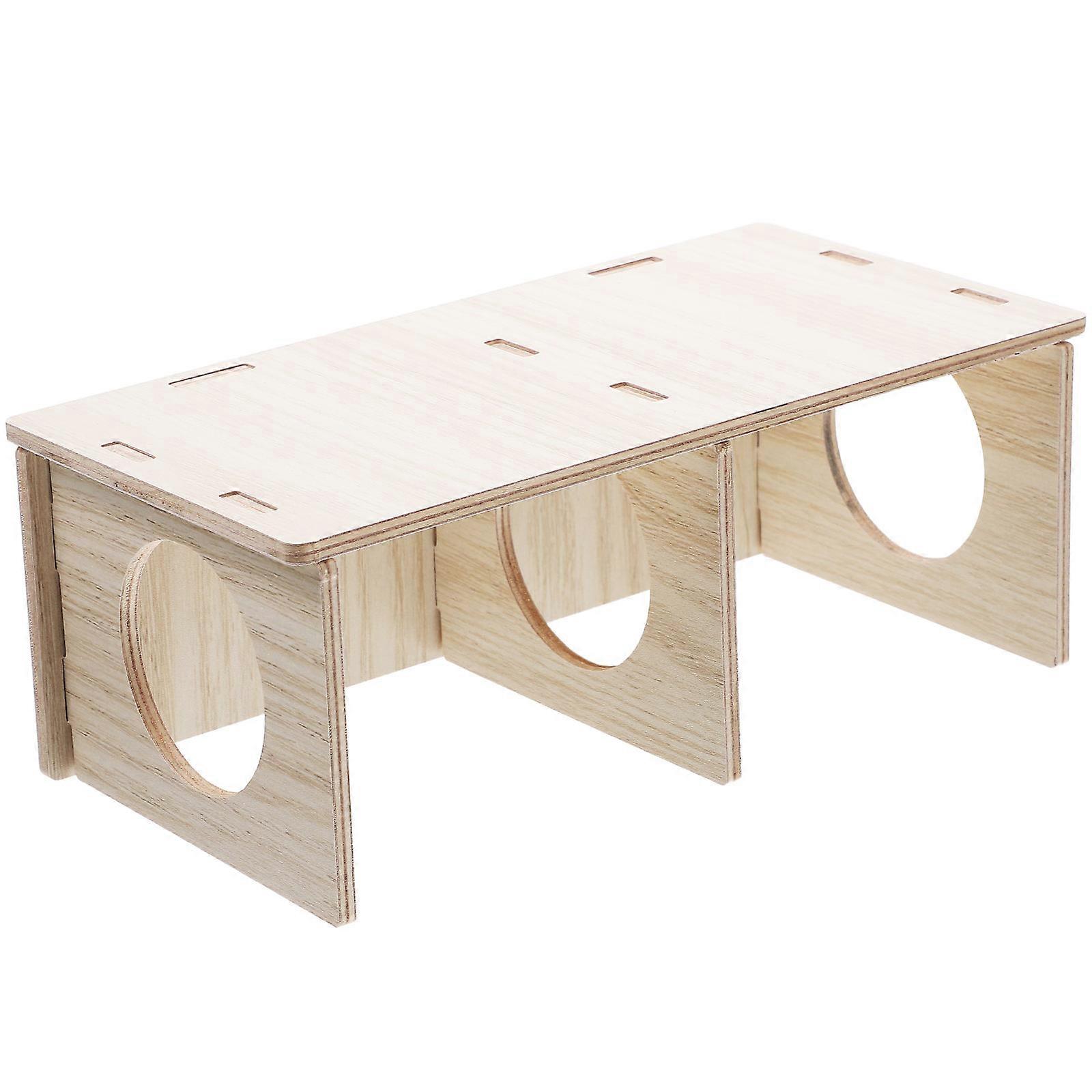 Wood Hamster Hideout for Pet Sleeping and Chewing 2Pcs Set