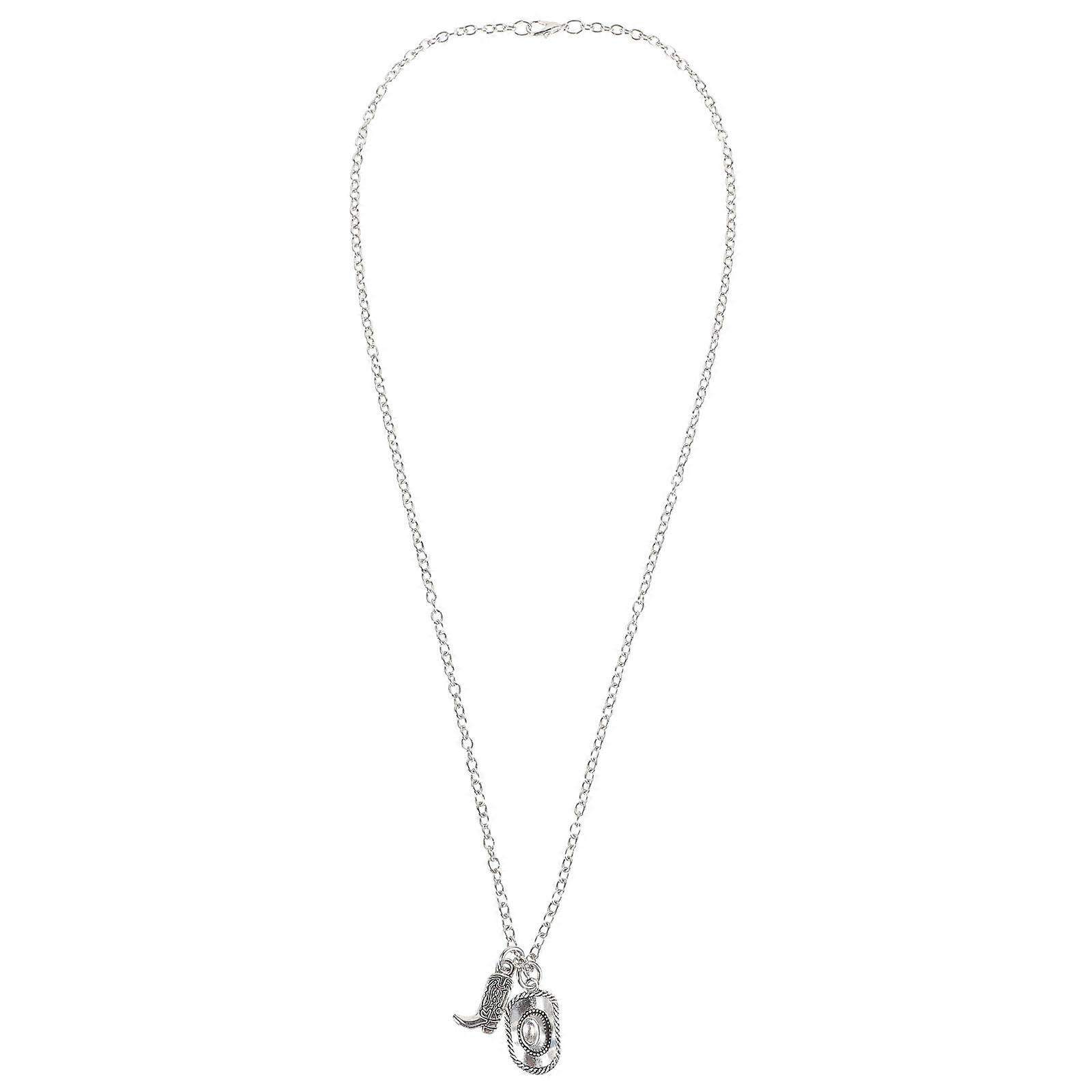 Alloy Necklace Ornament Featuring Cowboy Hat And Boot Design 3Pcs Ideal For Home And Car Decoration
