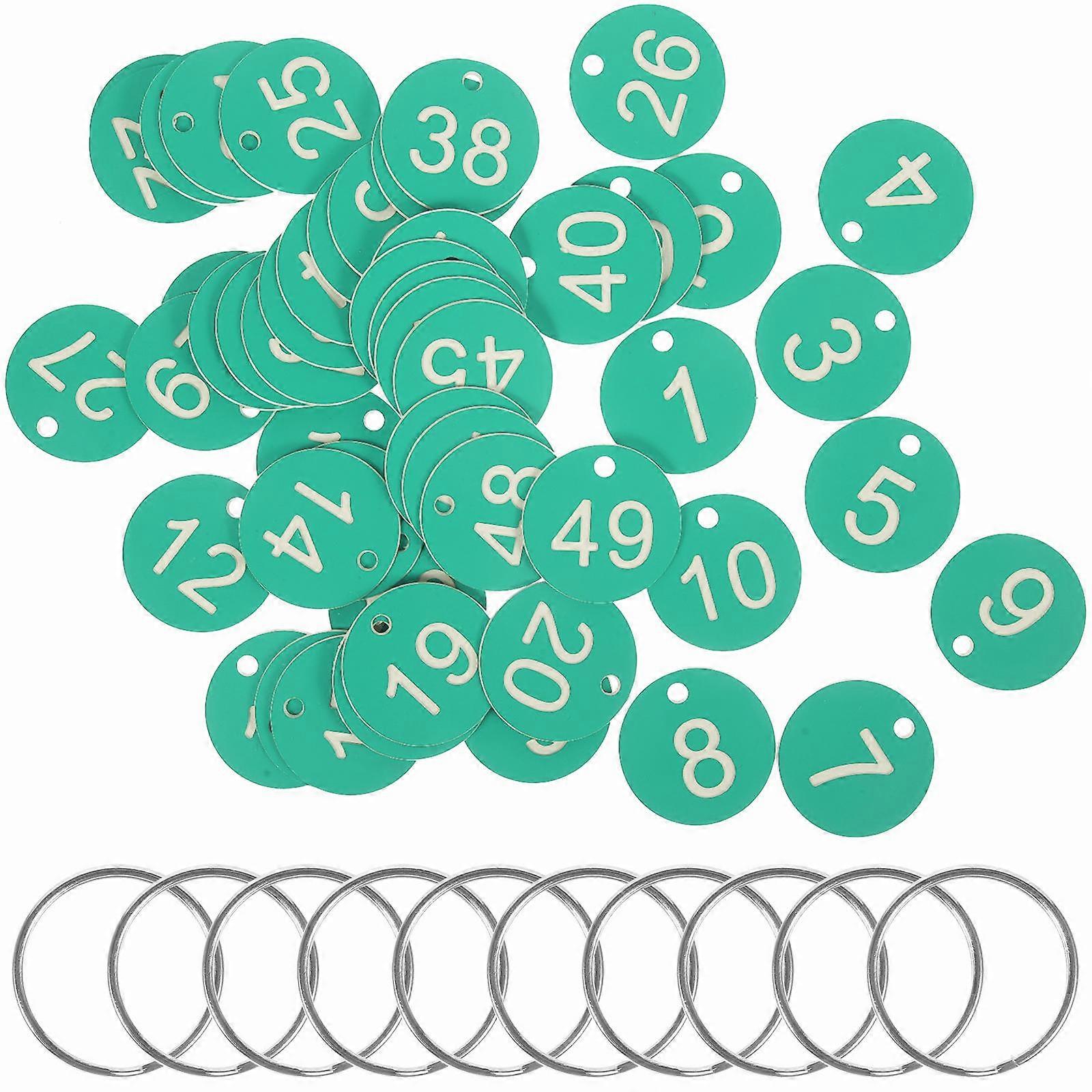 Acrylic Number Tags Round Number Tags for Marking 100Sets with Rings
