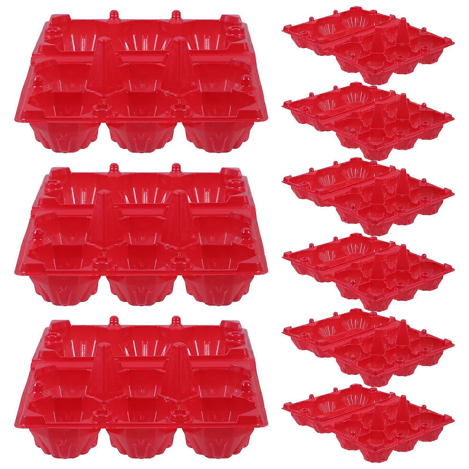 Egg Transport Packaging Box 10Pcs Egg Container Outdoor Use Made from Red Plastic