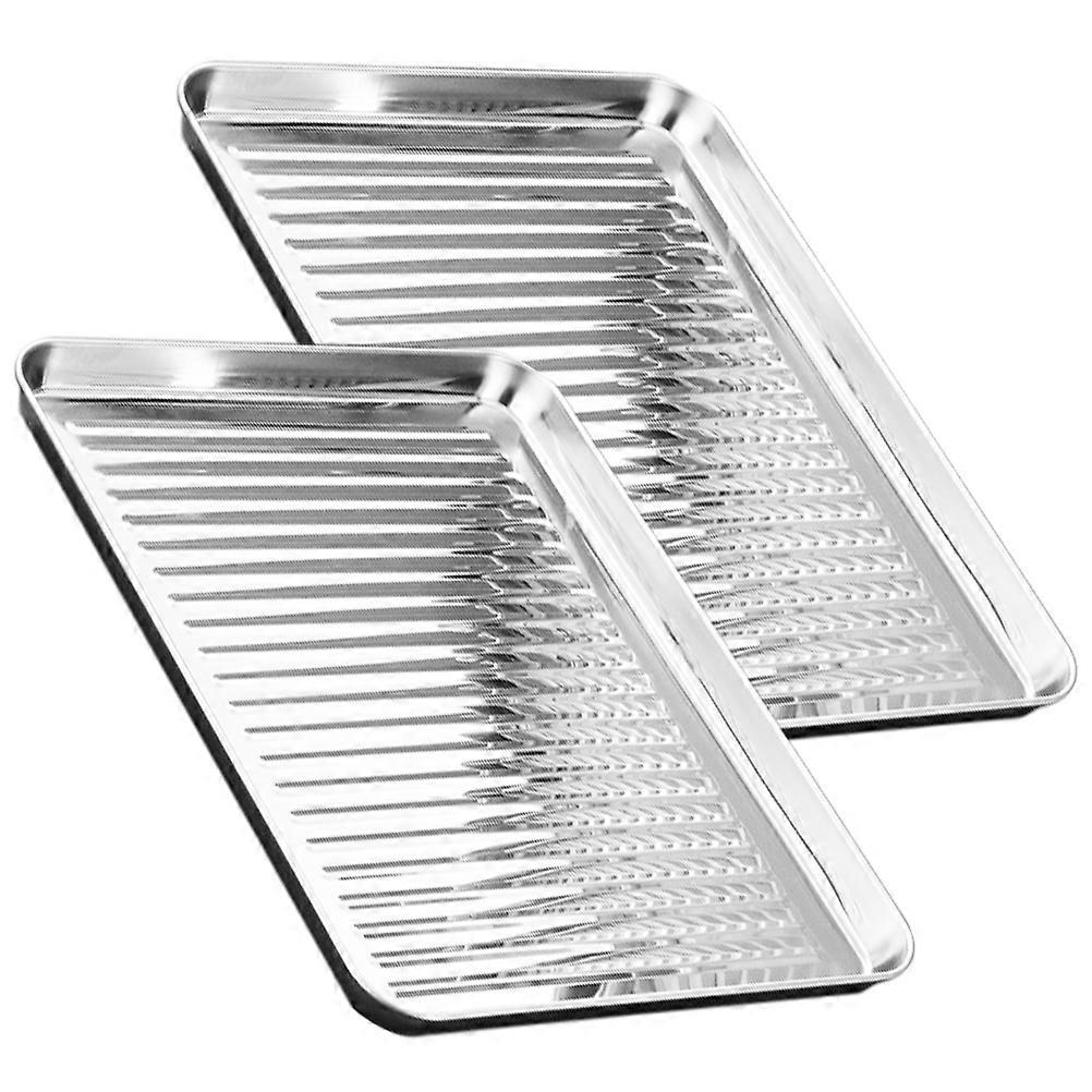 2Pcs Stainless Steel Baking Tray for Multifunctional Toast Baking Pan