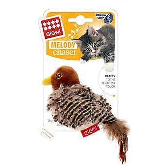 Simulated chirping bird, indoor cat toys, interactive cat toys with real chirping bird electronic sounds, cat feather toys