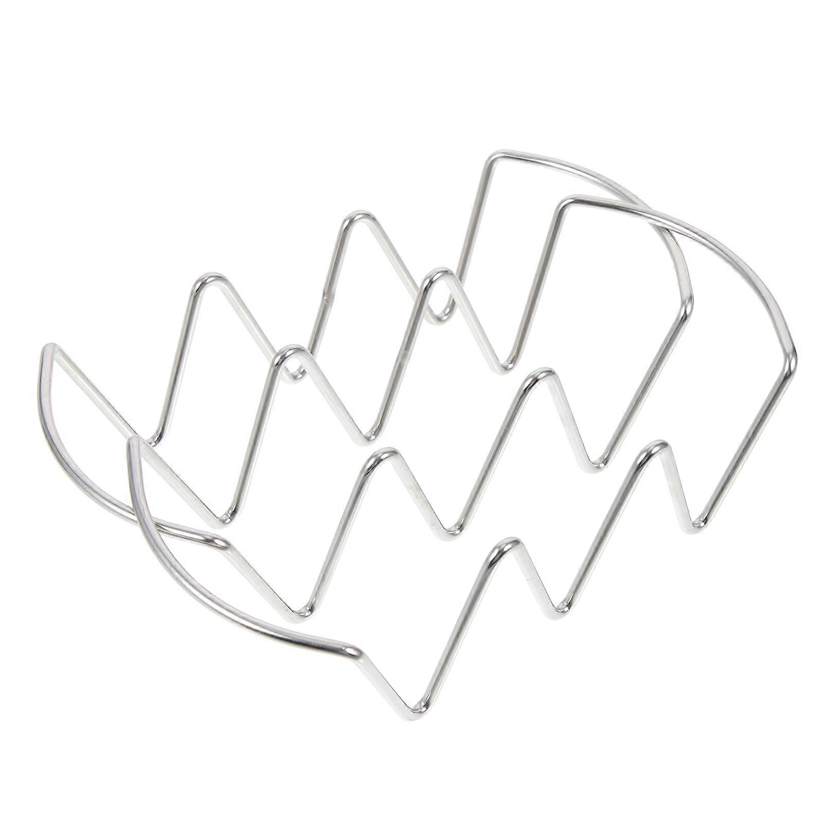 8Pcs Taco Holder Racks Silver Color Storage Solution Kitchen Display For Home And Dining Occasions