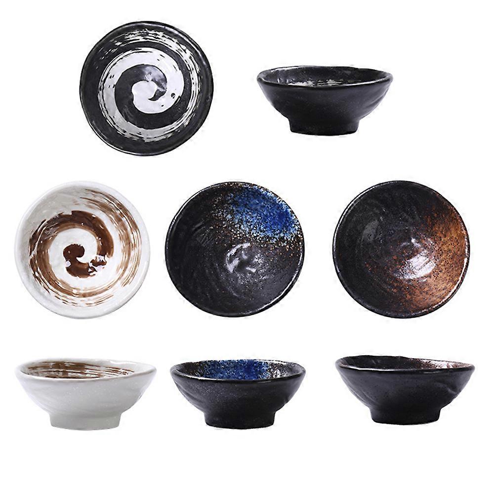 Ceramic Sauce Containers Simple and Design Delicate Shape Pen Brushed White Holding Fruits 4Pcs