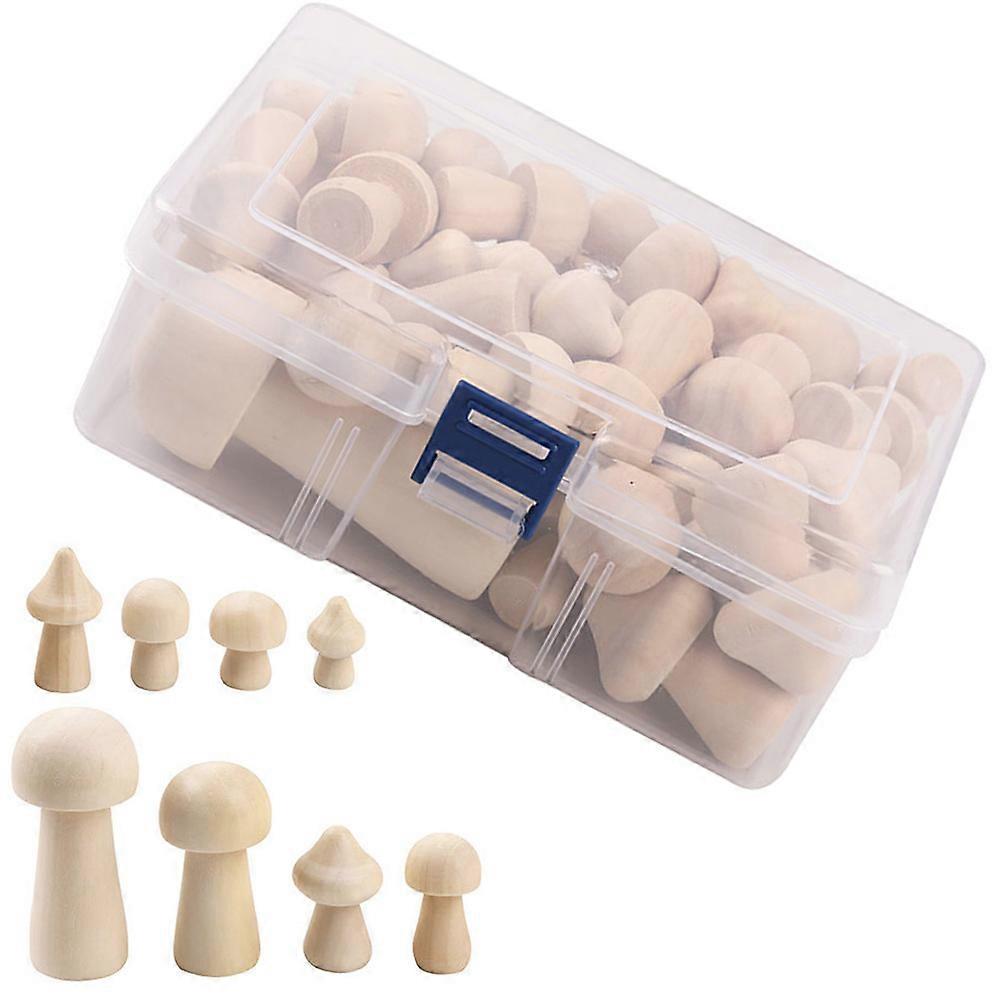 Bricolage de champignons en bois - Champignons non finis - Boîtes jaune clair