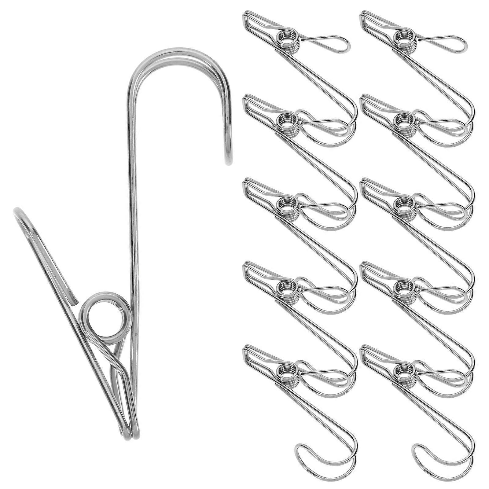 Multi-Functional Hanger Clips Stainless Steel Clothes Clips 48Pcs Silver