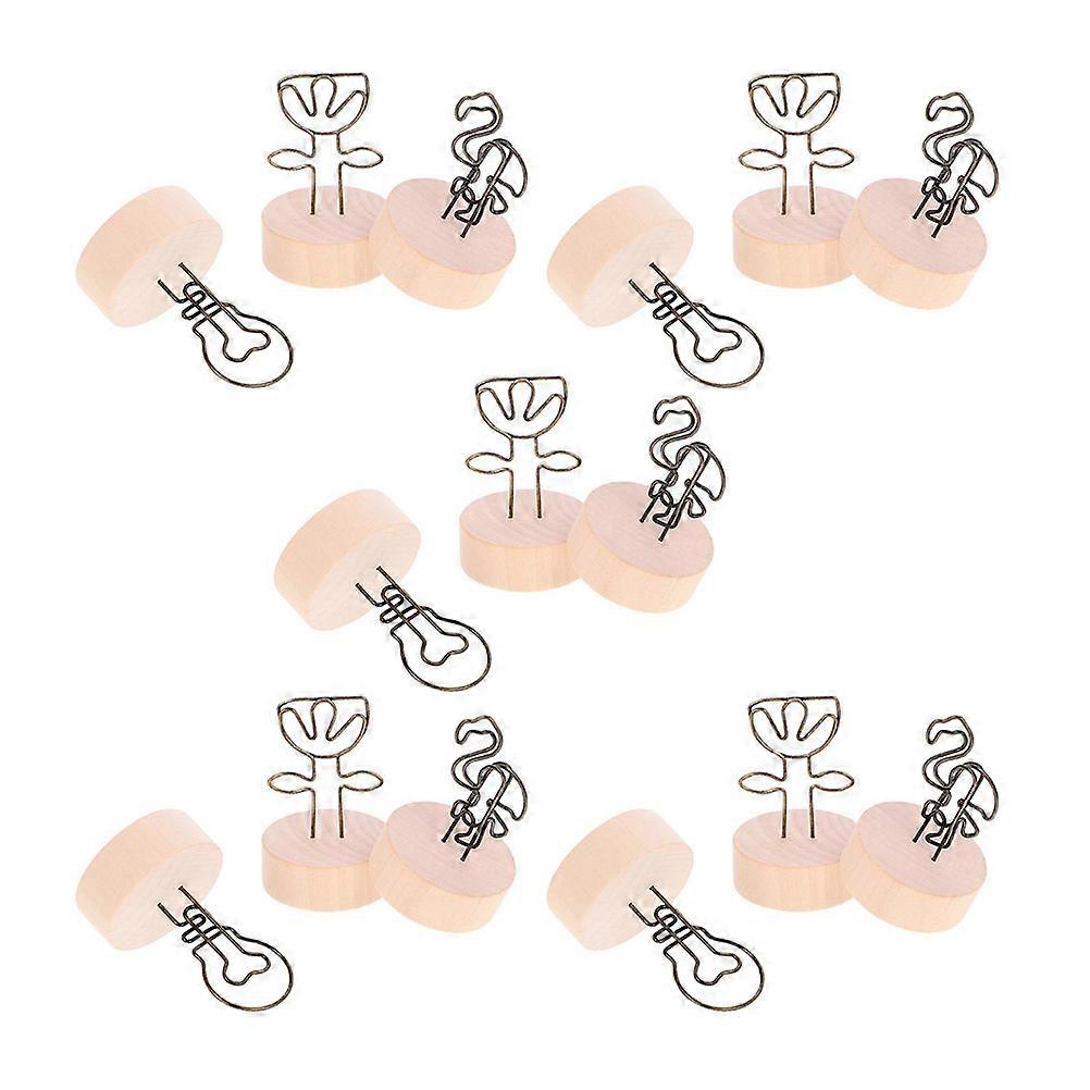 Photo Clip Holders Beech and Iron for 75Pcs Table Number Cards