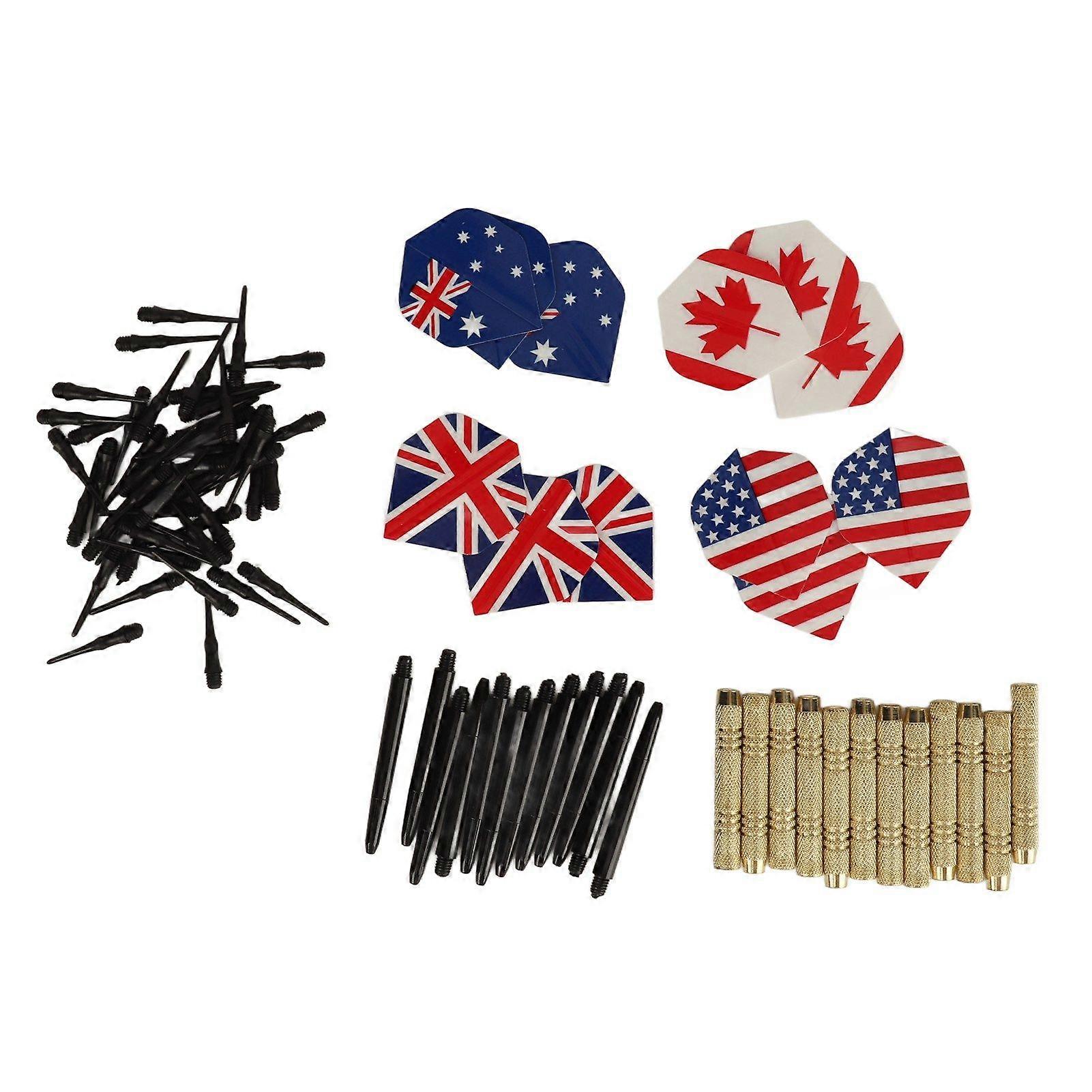 Soft Tip Darts Set with 50 Dart Tips 12 Flights Shafts Barrels Easy To Replace Darts Plastic Tip for Electronic Dart Board