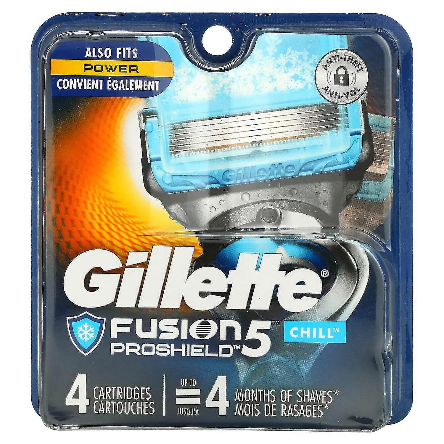 Gillette, Fusion5 Proshield, Chill, 4 Cartridges
