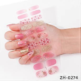 Neue 22-Finger-Nagelkunstaufkleber 3D-Heißpräge-Imitationsdiamant-Nagelaufkleber heißer Verkauf Nagellackfilm wasserdichte Nagelkunstaufkleber ZH-0274
