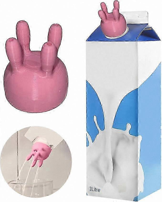 Milk Carton Pouring Cap with Fun Design, Boxed Milk Dispenser Attachment for Easy Pouring