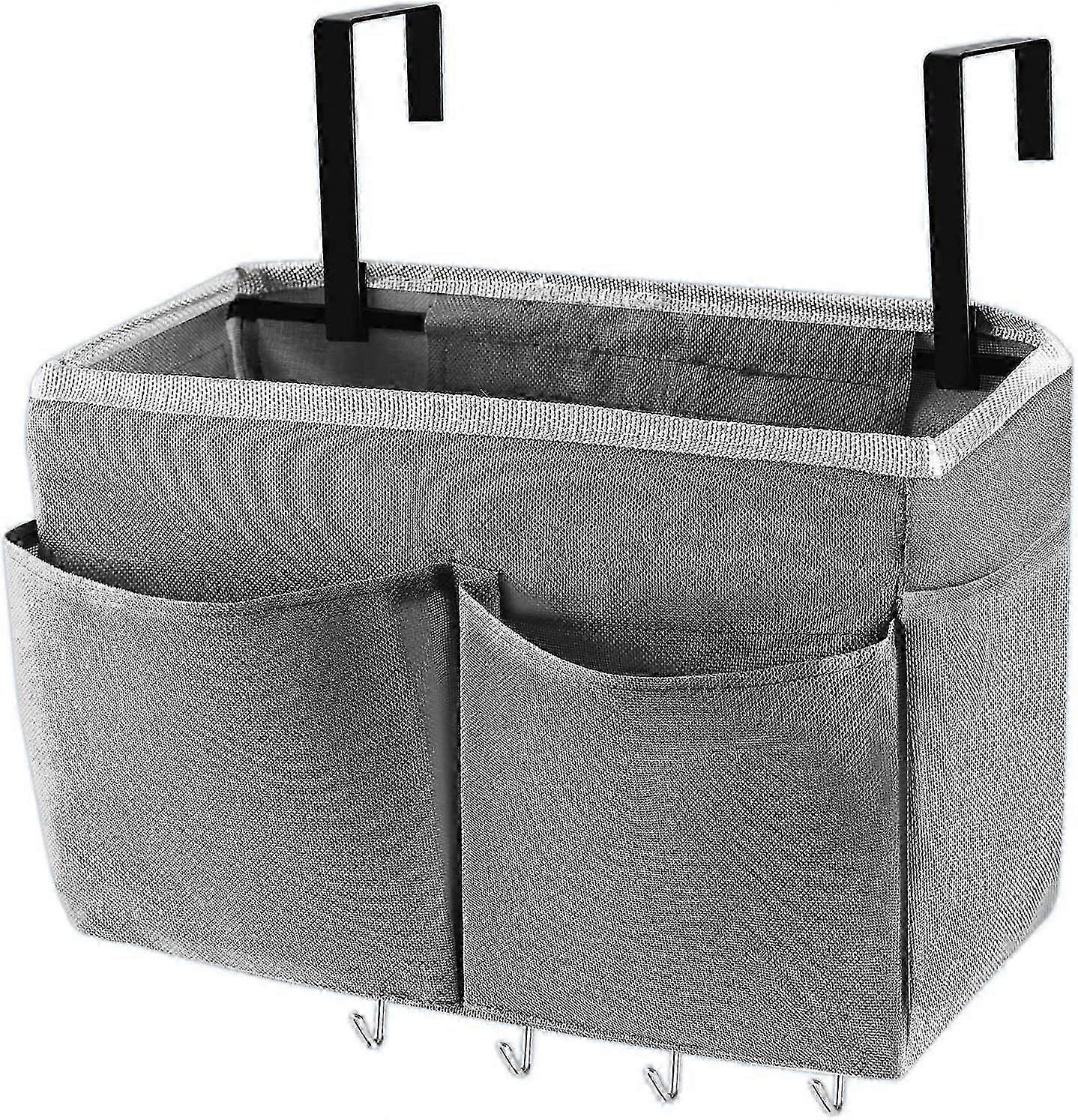 2025 Bedside Storage Organiser with 5 Pockets and 4 Hooks for UK Bedrooms