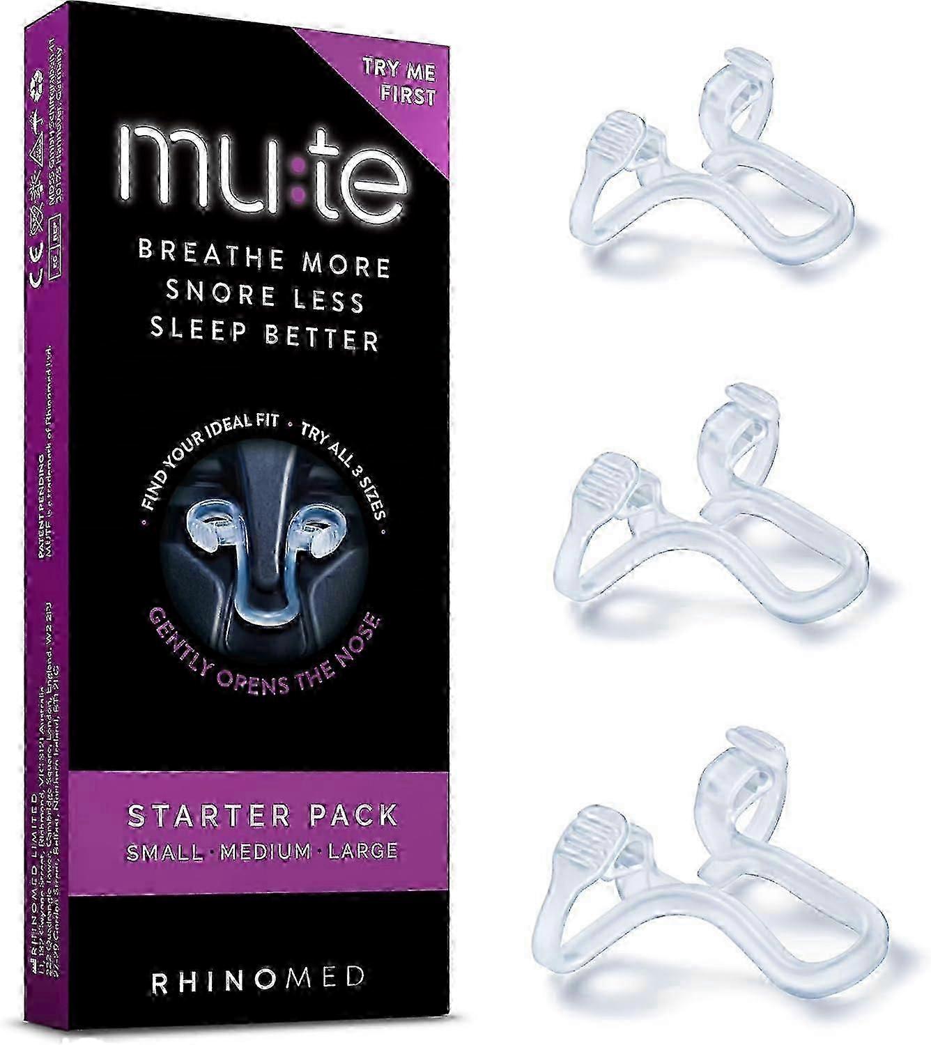 Mute Snore Stopper Nasal Dilator For Snore Reduction Starter Pack Increases Airflow Anti Snoring Devices Nasal Dilators For Slee jinst1