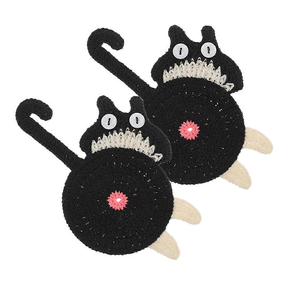 Coaster Black Knitting for Decoration 10Pcs Coffee Drink