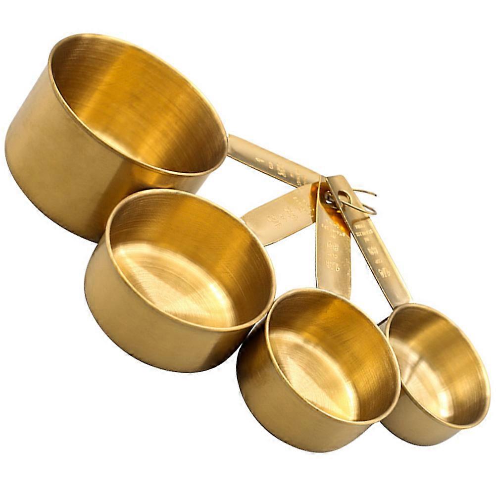 Messlöffel-Set 8-teilig aus robustem Edelstahl für bequemes Backen und Küchenarbeiten in elegantem Gold-Finish