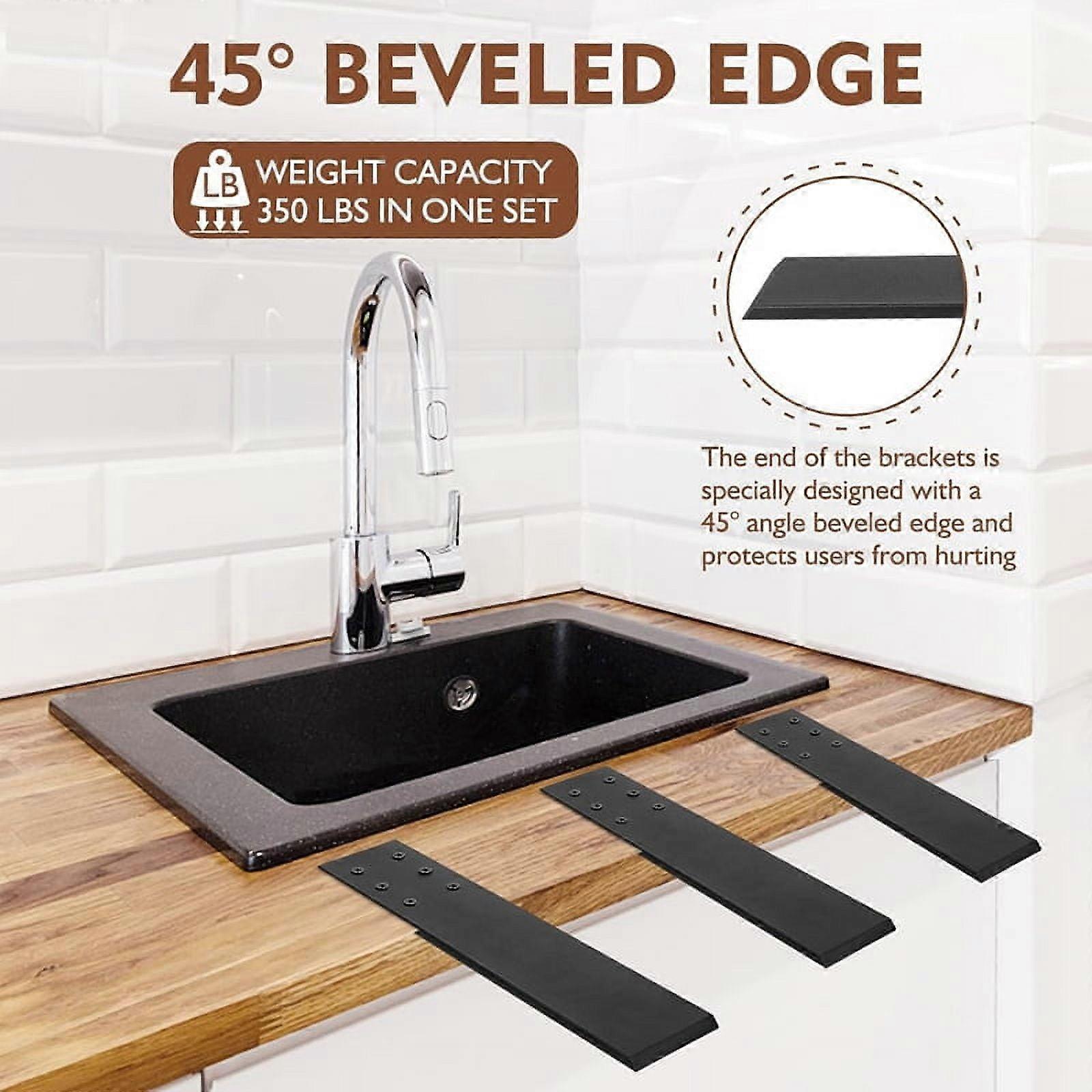 3 Pack Countertop Support Bracket Solid Heavy Duty Knee Wall Hidden Countertop Support Floating Shelf Bracket A