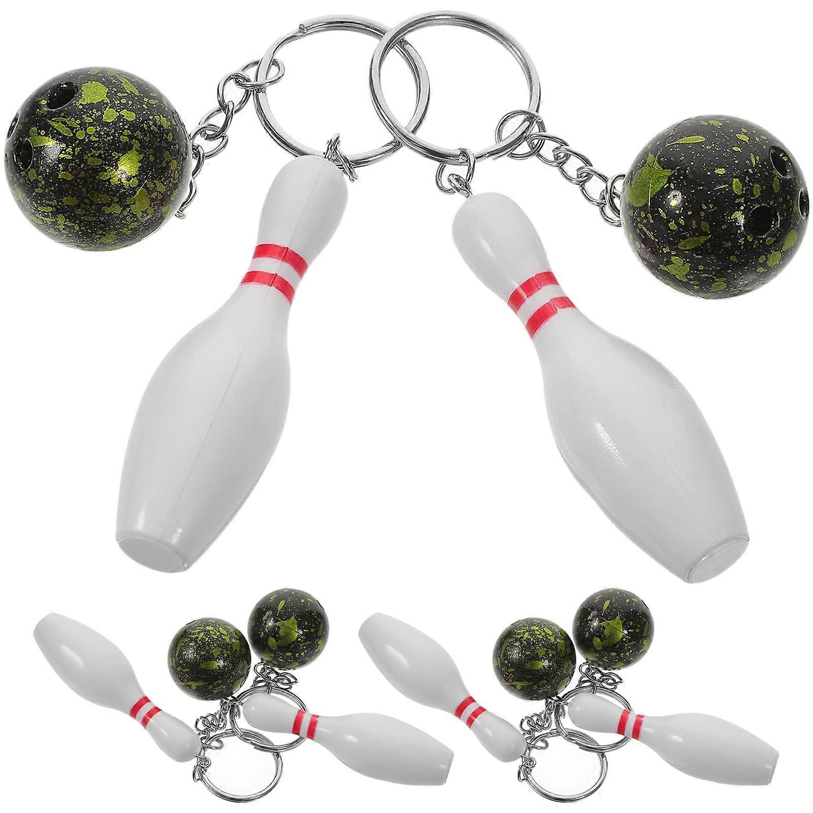 Bowling Ball and Pin Keychain Bowling Pin Keychain for Decoration 12Pcs Green