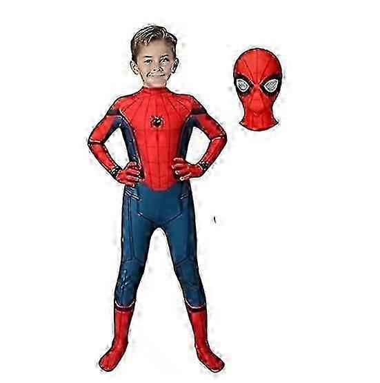 キッズホームカミングピーターパーカースパイダーマンコスチュームスーパーヒーローコスプレ全身タイツボディスーツvxz