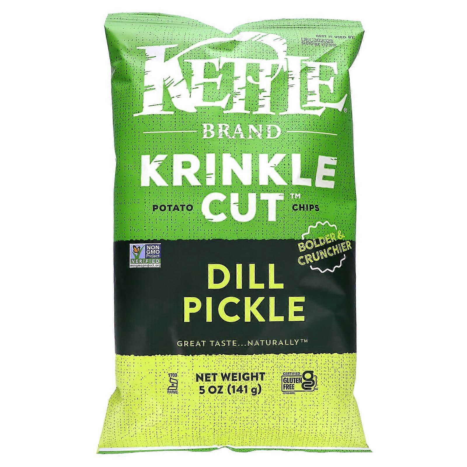 Krinkle Cut Potato Chips, Dill Pickle, 5 oz (141 g)