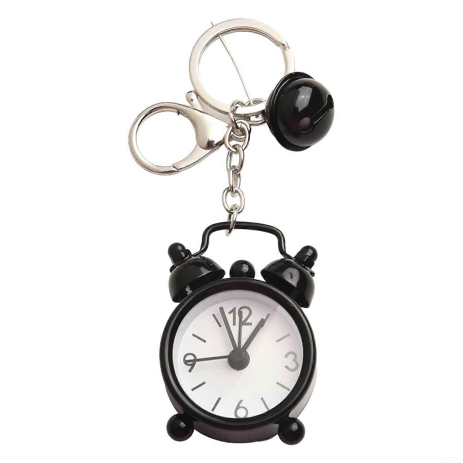 Compact Mini Alarm Clock Keychain Travel Alarm Clock Portable Keyring Clock For Everyday Carry Black