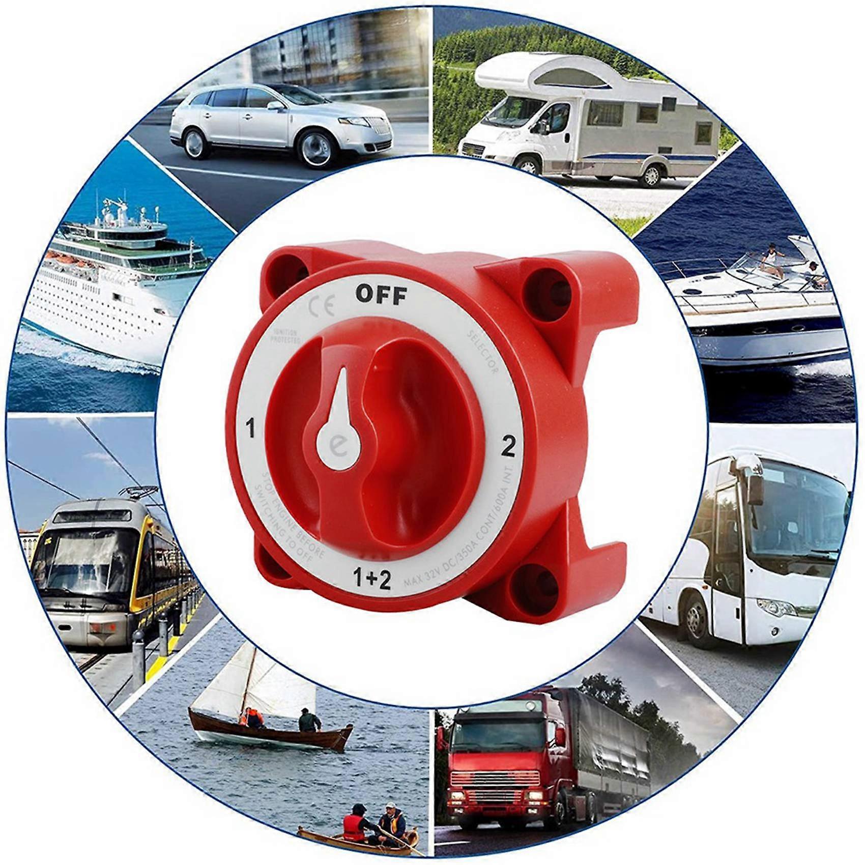 5X DC 32V 350A Battery Switch 4-Position Selector Marine Boat Battery Selector Switch Disconnect for Marine Boat