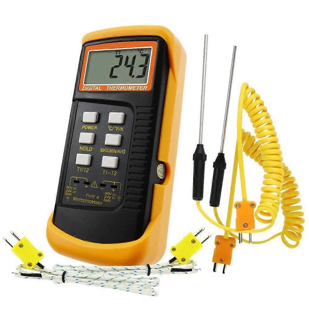 Digital High Temperature Dual Channel Metal Thermometer