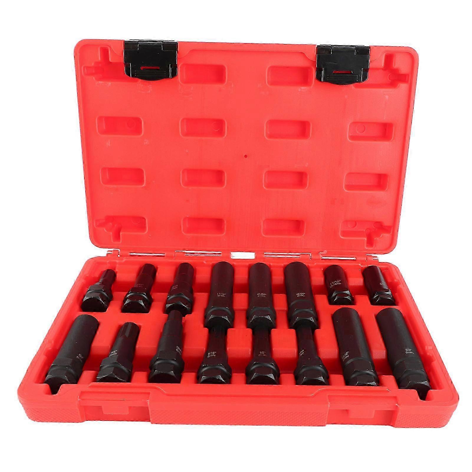 16 Pcs Car Wheel Locking Lug Nut Master Set Lock Key Removal Tool Kit 25-26s