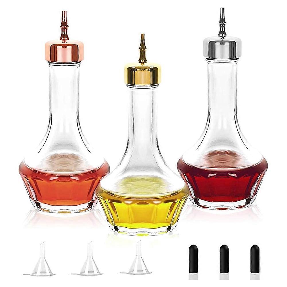 Bitters Bottle Set of 3-Dasher Bottles Top Professional Bar Tool