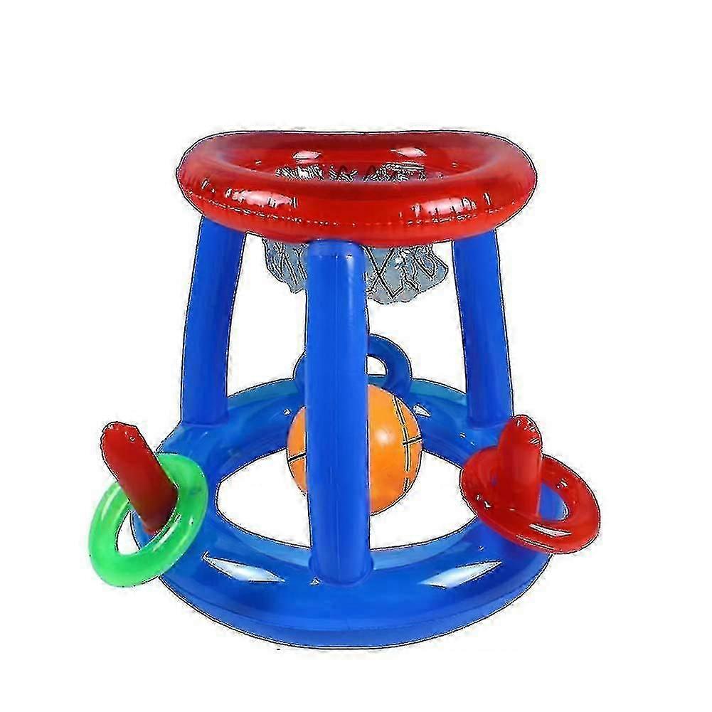 2 In 1 Inflatable Pool Hoop Multicolor Waterproof Water Games Toy
