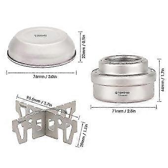 TOMSHOO Portable Mini Titanium with Lid Cross Stand Rack Outdoor Camping Hiking Backpacking Cooking Alcohol Stove