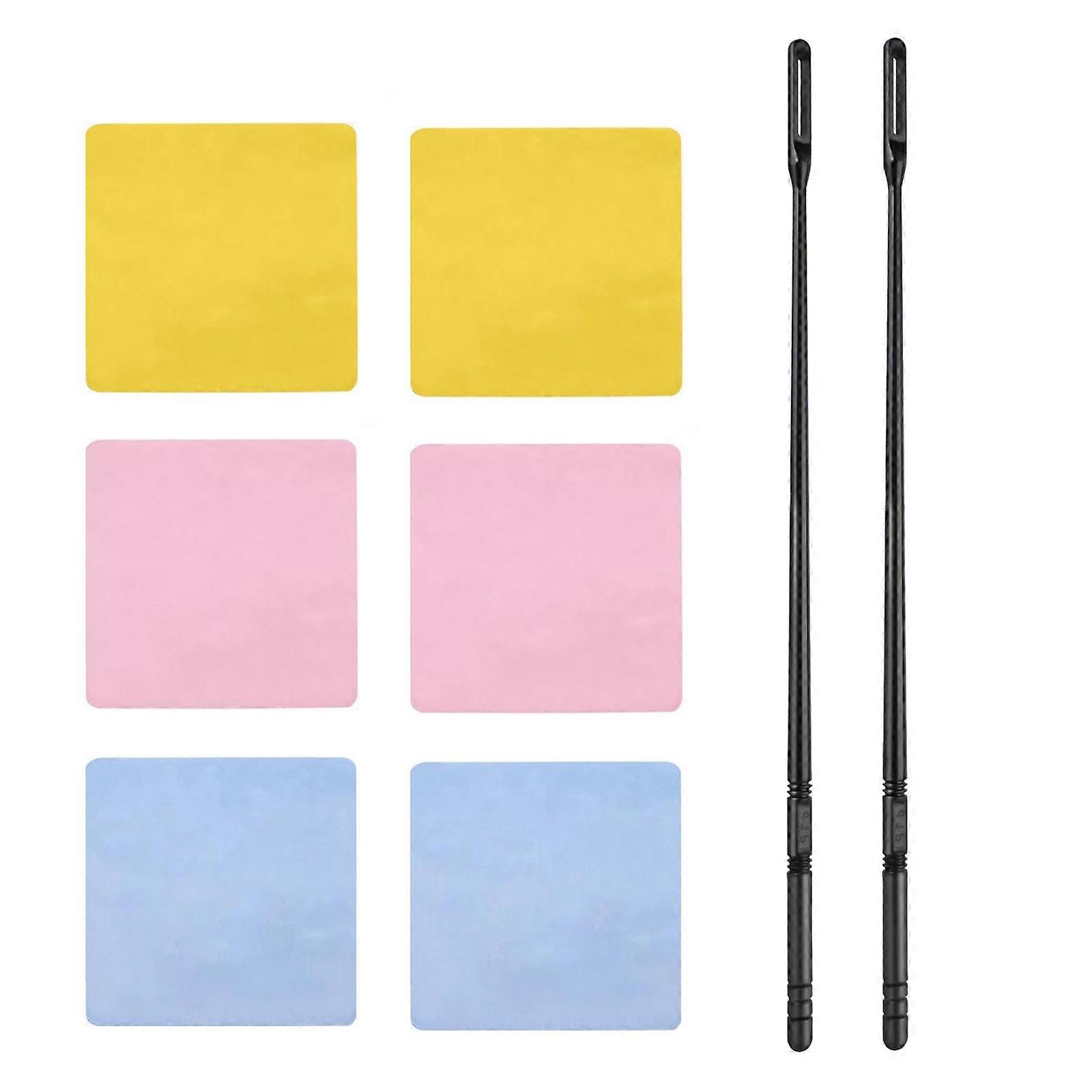 Professional Flute Cleaning Kits 2 Rods and 6 Reusable Fabric Cloths Polishing Cloth Fabric Texture for Music Instrument Multicolor