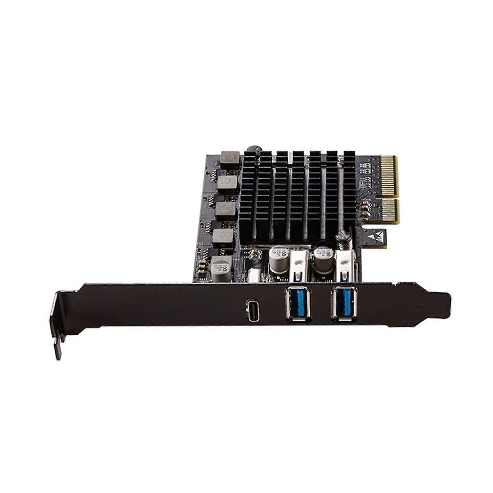 PCIe3.0x4 Camera Card with 20Gbps Highly Speed UsbC and UsbAInterfaces Multiple Port for Scientific Research Asmedia3242 Multicolor