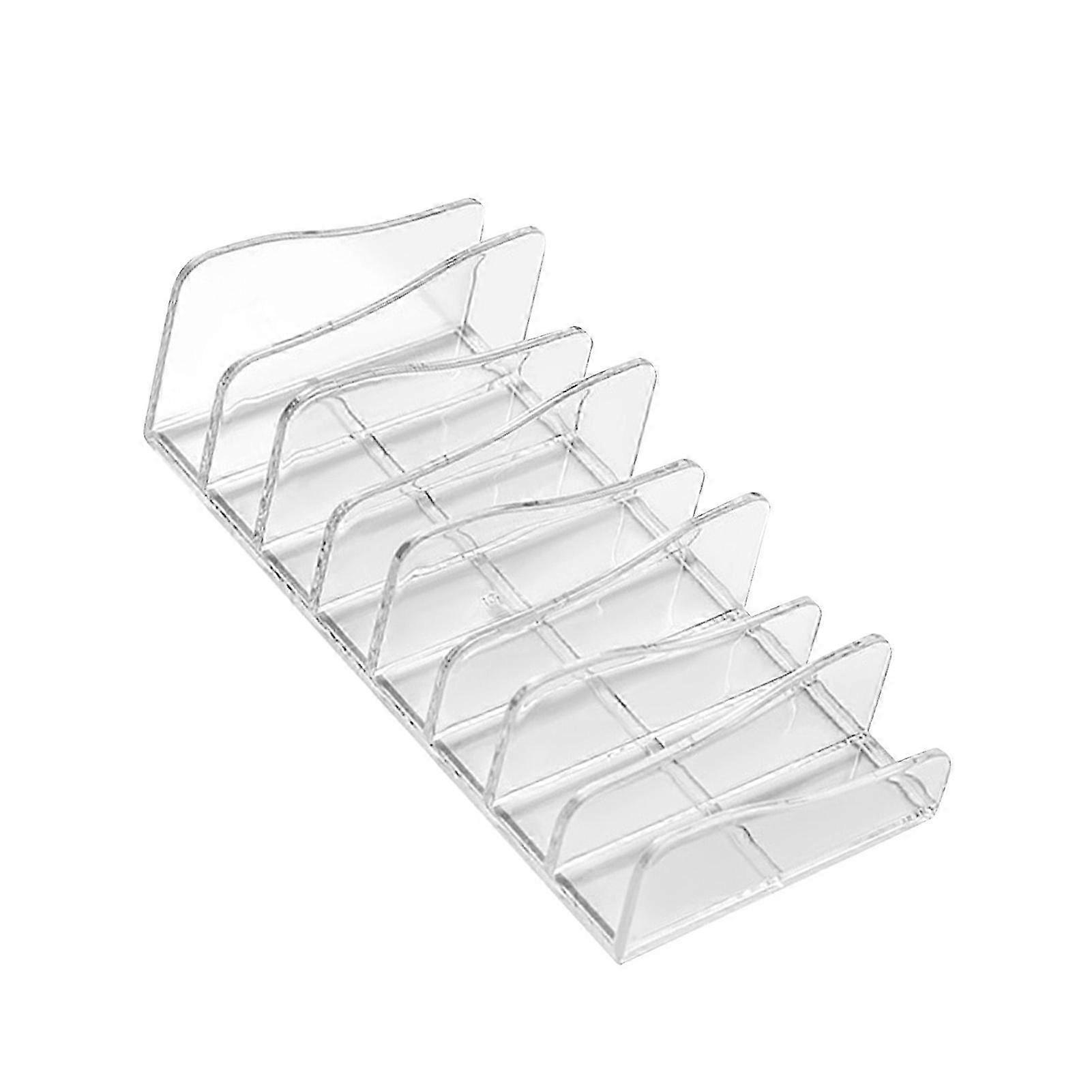 Clear Plastic Makeup Organizer with Multi-Compartment, Desktop Eyeshadow Storage Shelf for Cosmetics