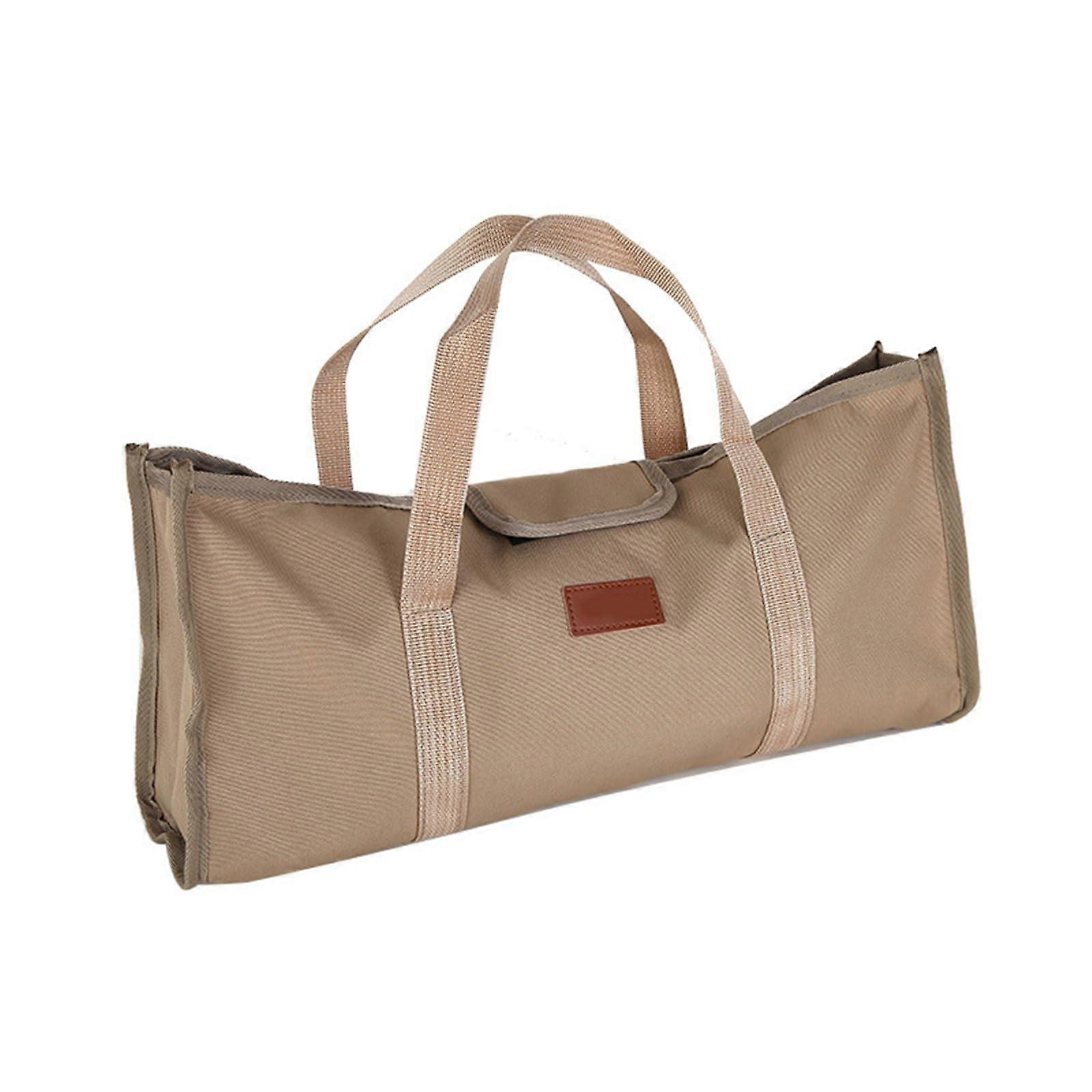 Tent Stakes Bag Double Layer Thickened Storage Bag For Tent Poles And Pegs Khaki Camping Tool Organizer