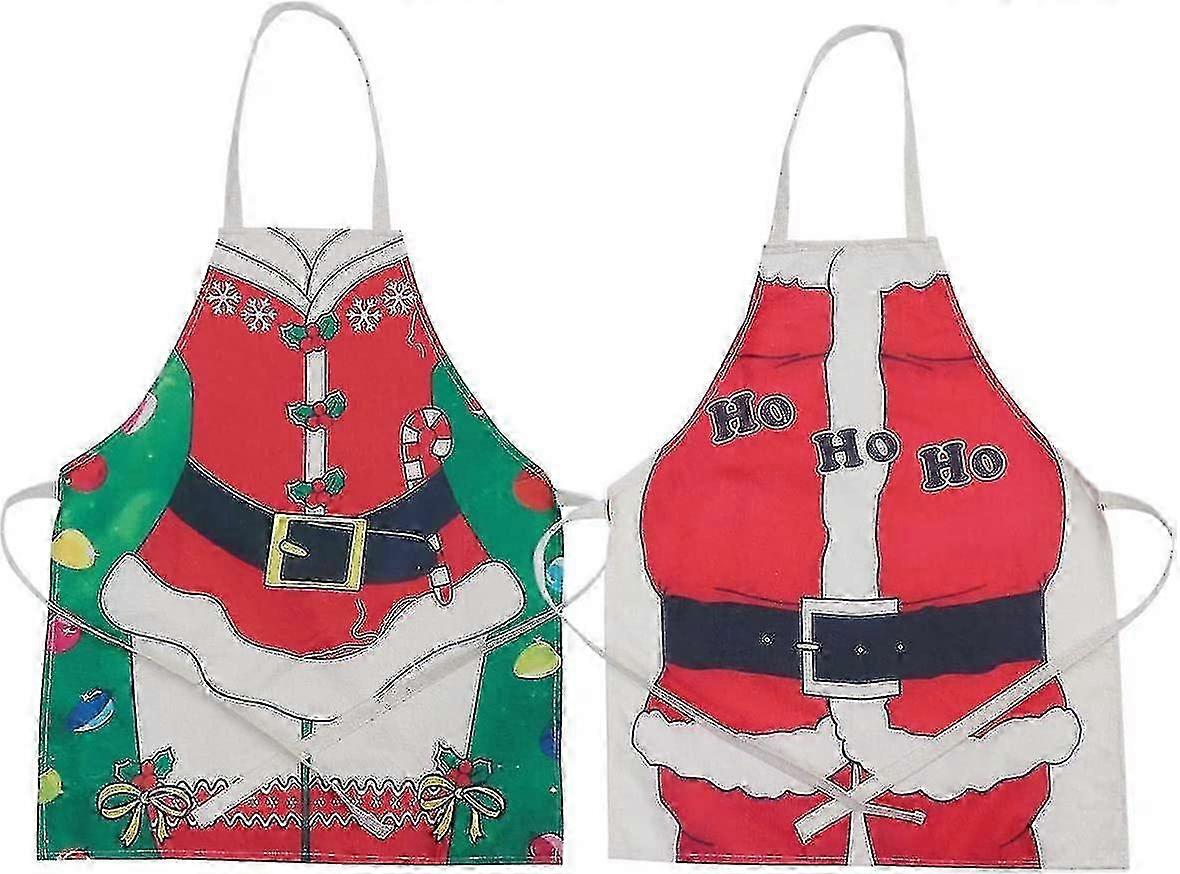 Santa Patterned Apron for Christmas Kitchen Tasks
