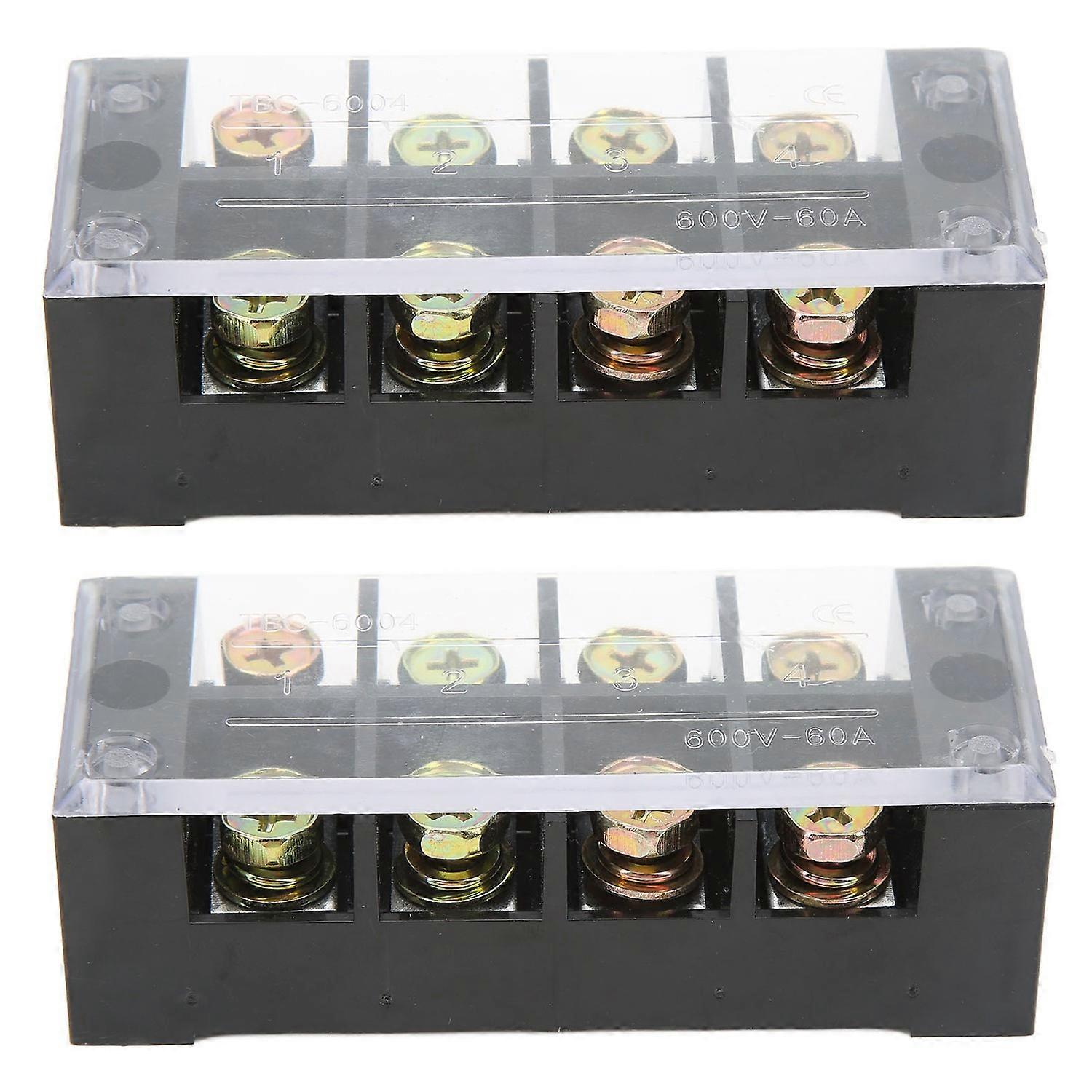 Terminal Strip Block Large Current Easy Wiring Ground Circuit Terminal Block 600V 60A 4 Positions
