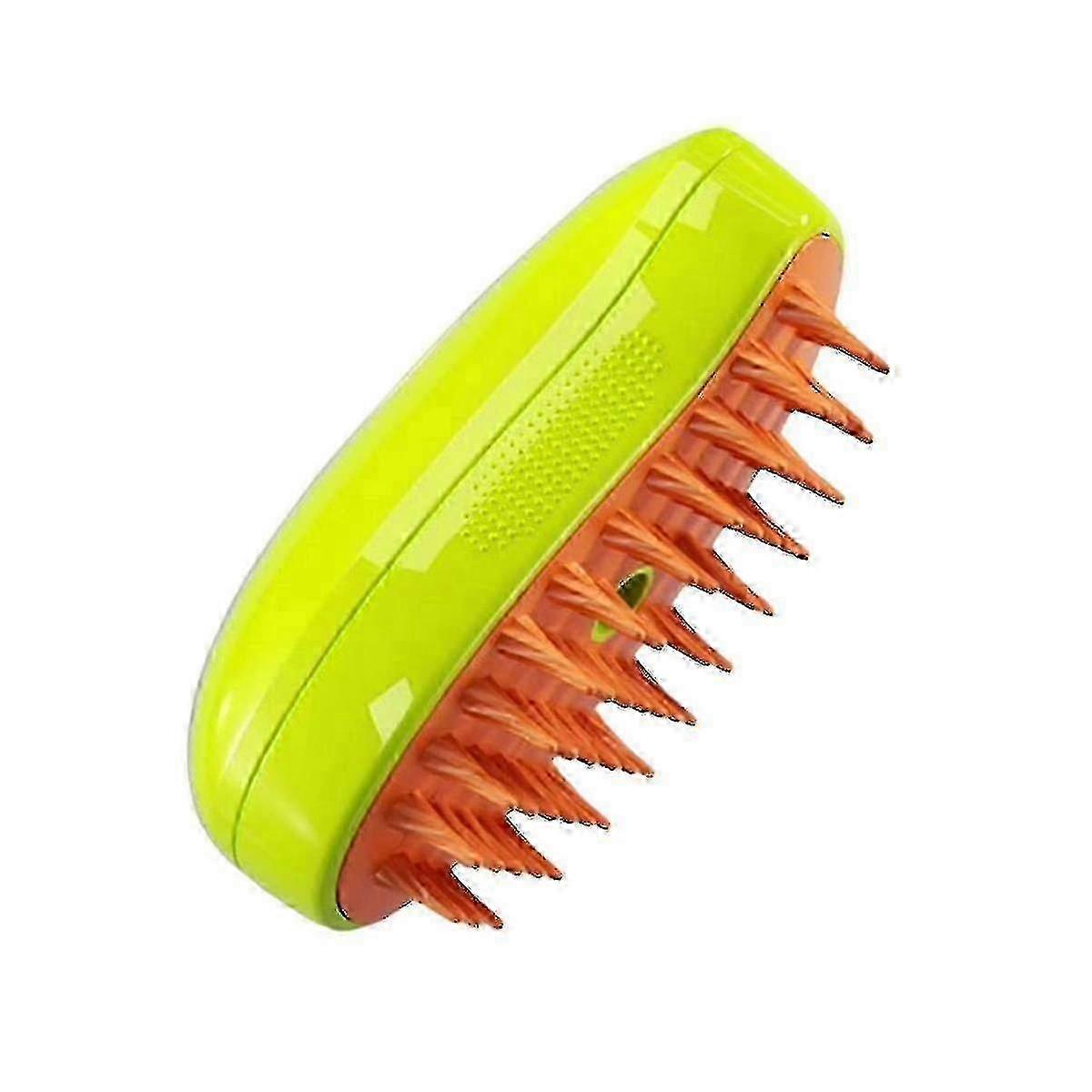 New Arrival 3 in 1 Rechargeable Green Steam Brush with Hair Brush Functionality