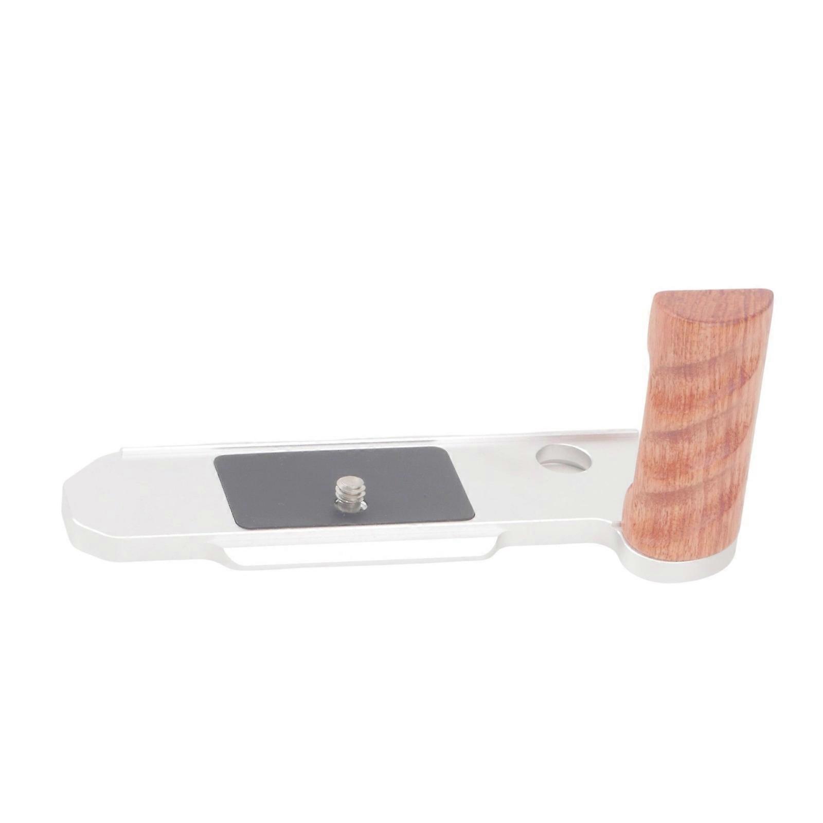 Elegant Wooden Camera Handle for FM2 High Precised Machined Aluminum Base and Easy Assembly Handgrip  Silver
